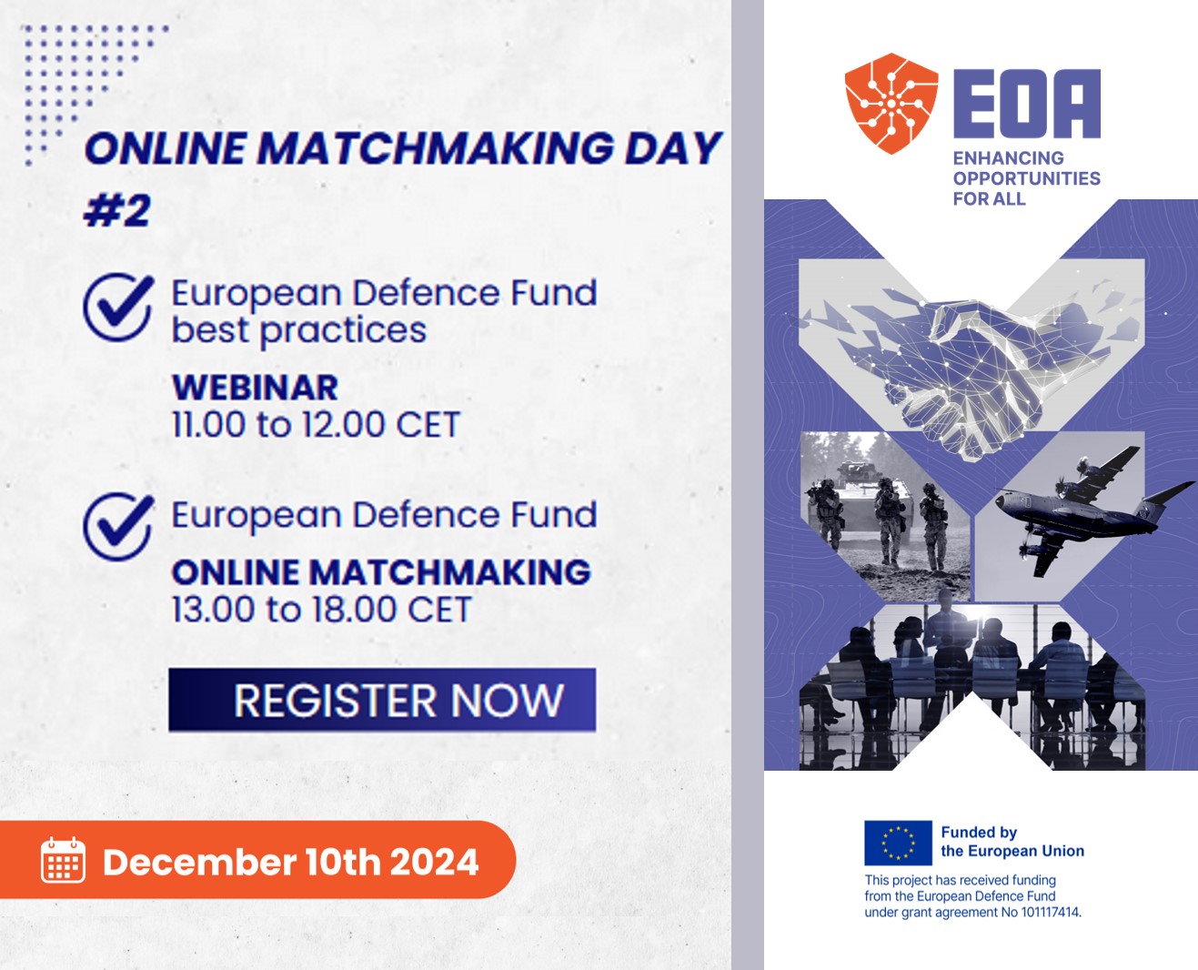 Webinar EDF best practices + 2nd online Matchmaking Event on Dec 10th 2024